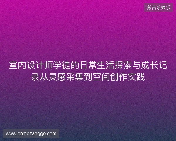 室内设计师学徒的日常生活探索与成长记录从灵感采集到空间创作实践